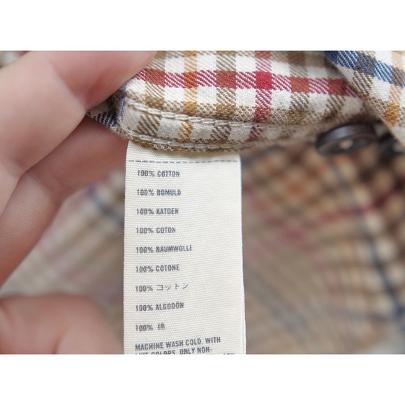 Abercrombie & Fitch Flannel Shirt Muscle Check Large Orange blue - Picture 5 of 8